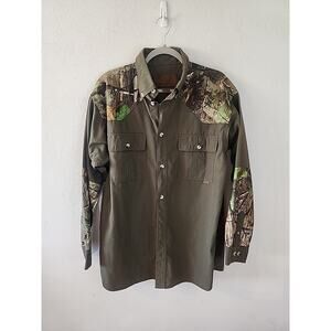Legendary Whitetails Shirt Mens L Camo Hunting Button Up Deer Gear Cotton